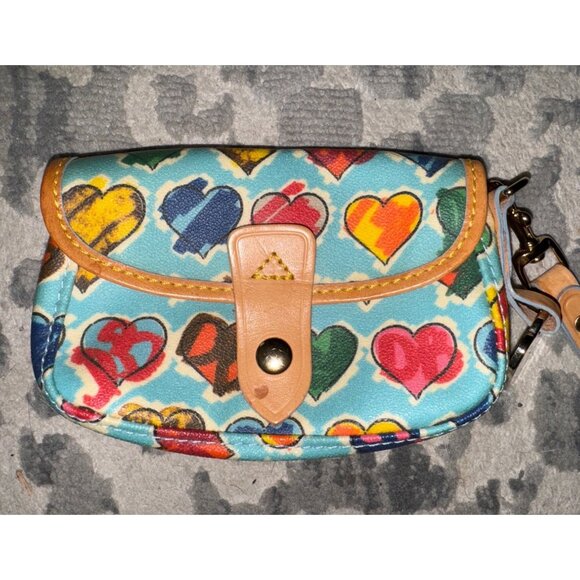 Dooney and Bourke, vintage wristlet, wallet, hearts‎ - Picture 1 of 6